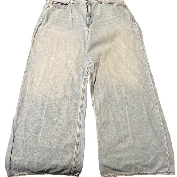 Abercrombie & Fitch Wide Leg High Rise Jeans Light Wash Size 32 - Picture 1 of 7